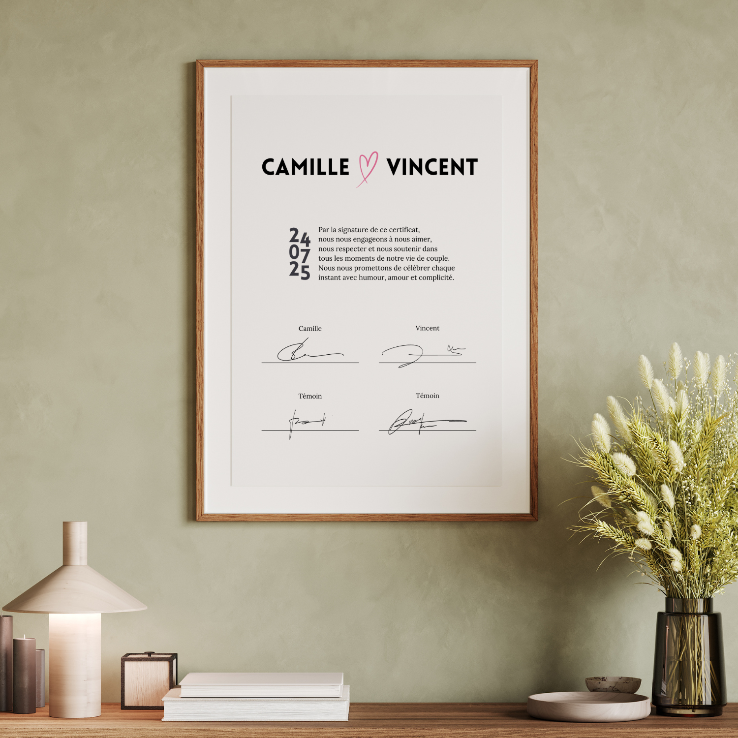 Certificat de mariage pour célébration laïque