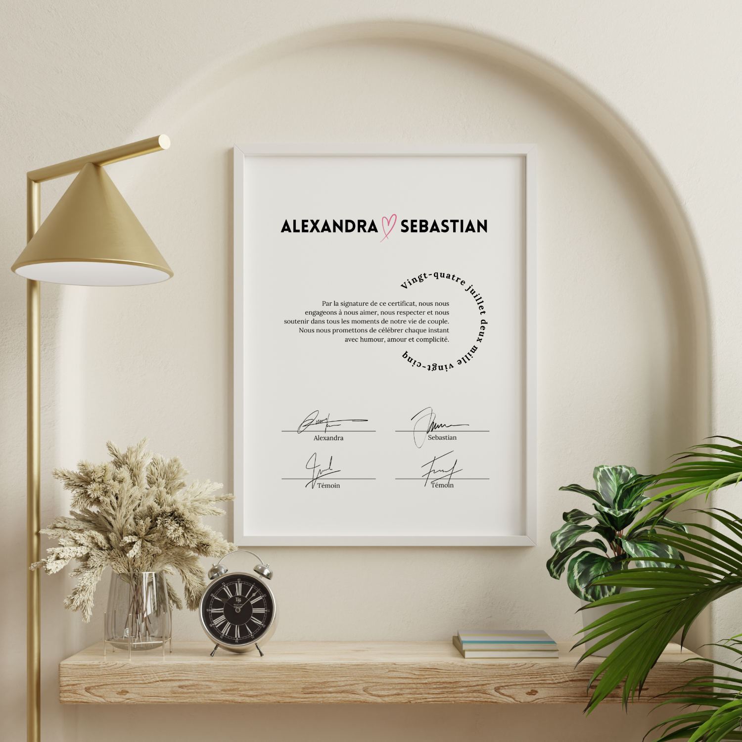 Certificat de mariage à personnaliser