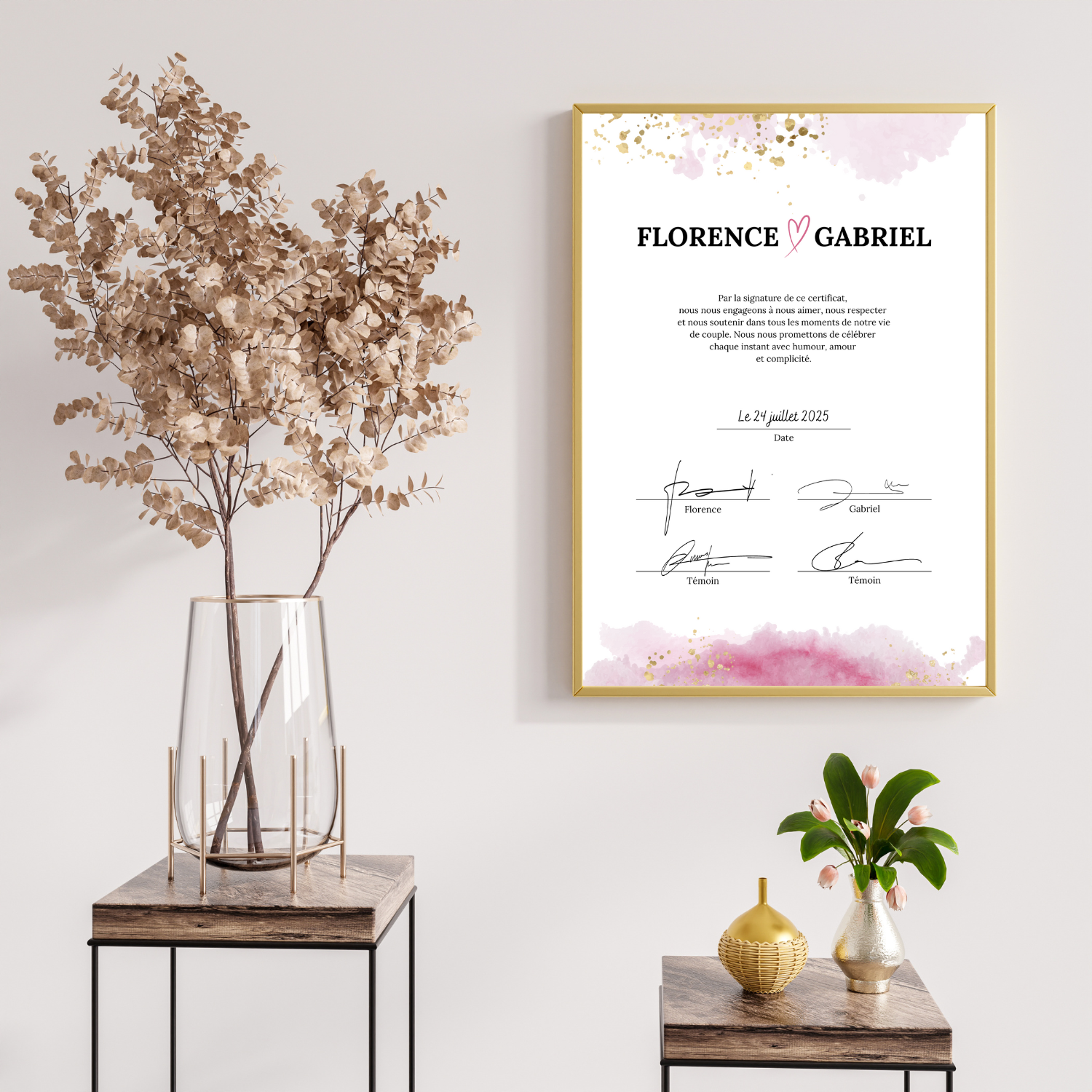 Idées de certificat pour mariage symbolique