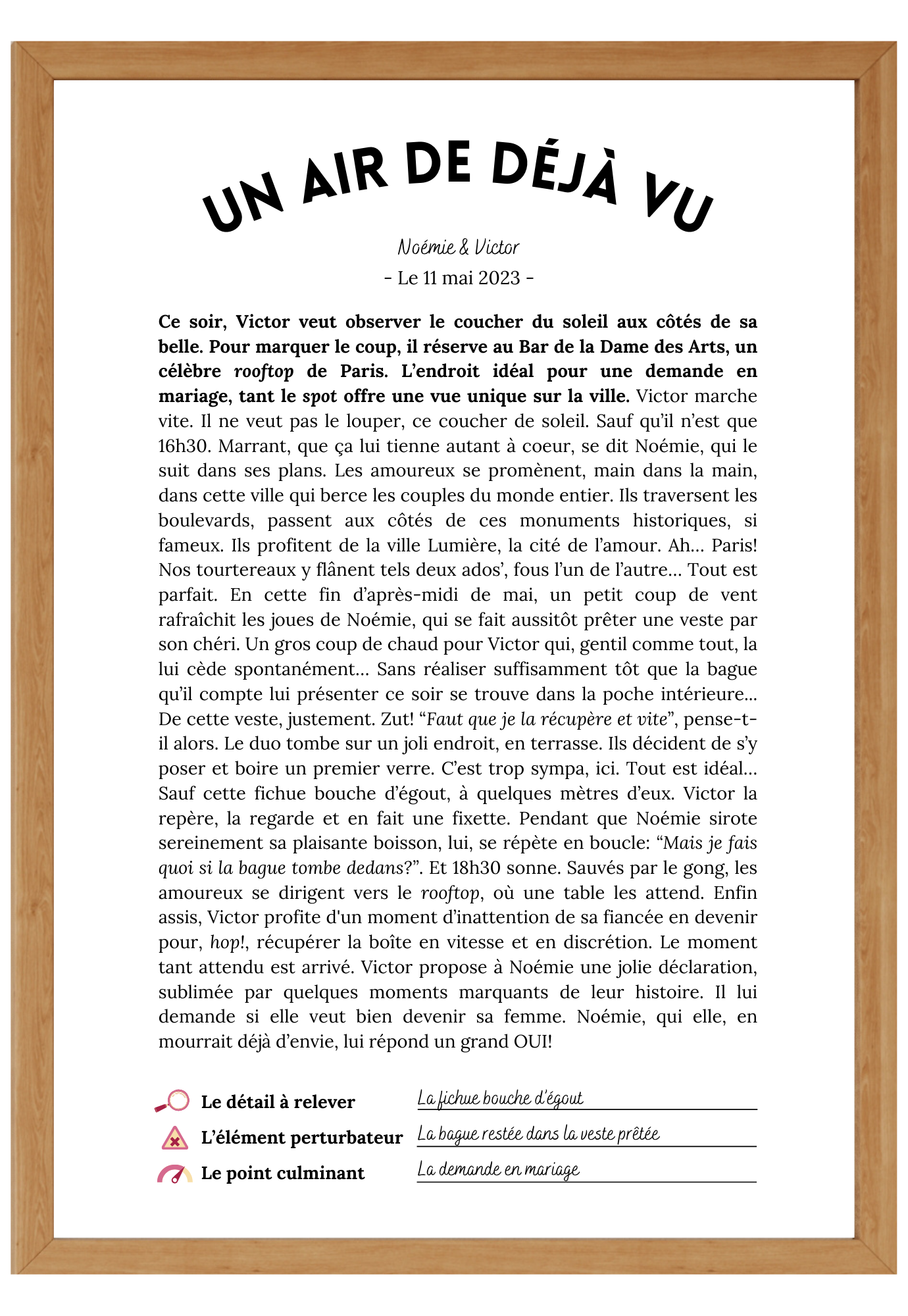 Histoire d'amour personnalisée