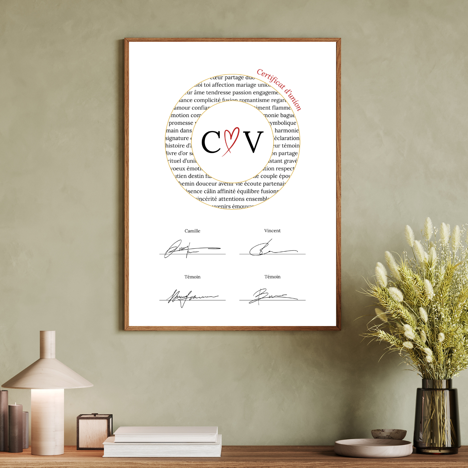 Certificat de mariage pour célébration laïque