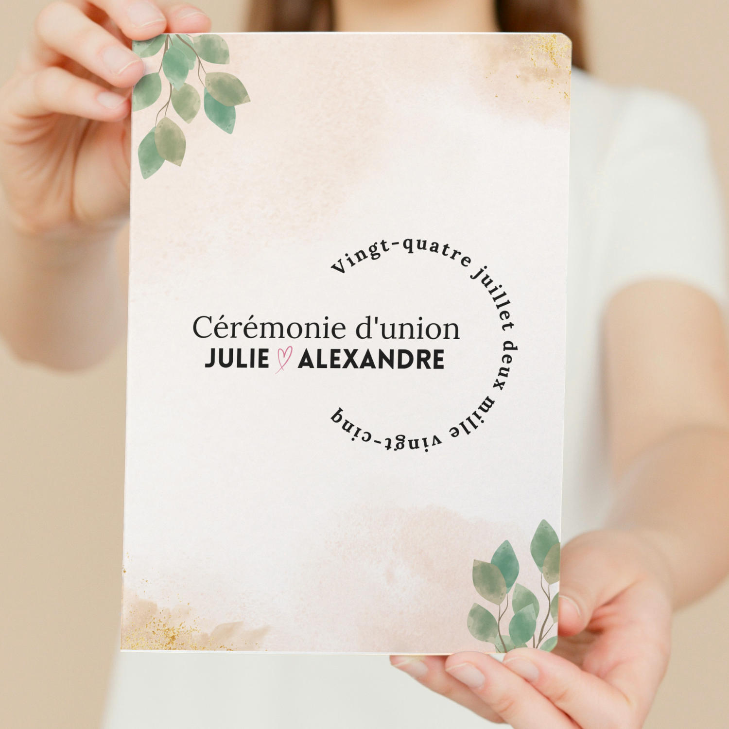 Carnet de cérémonie pour trame