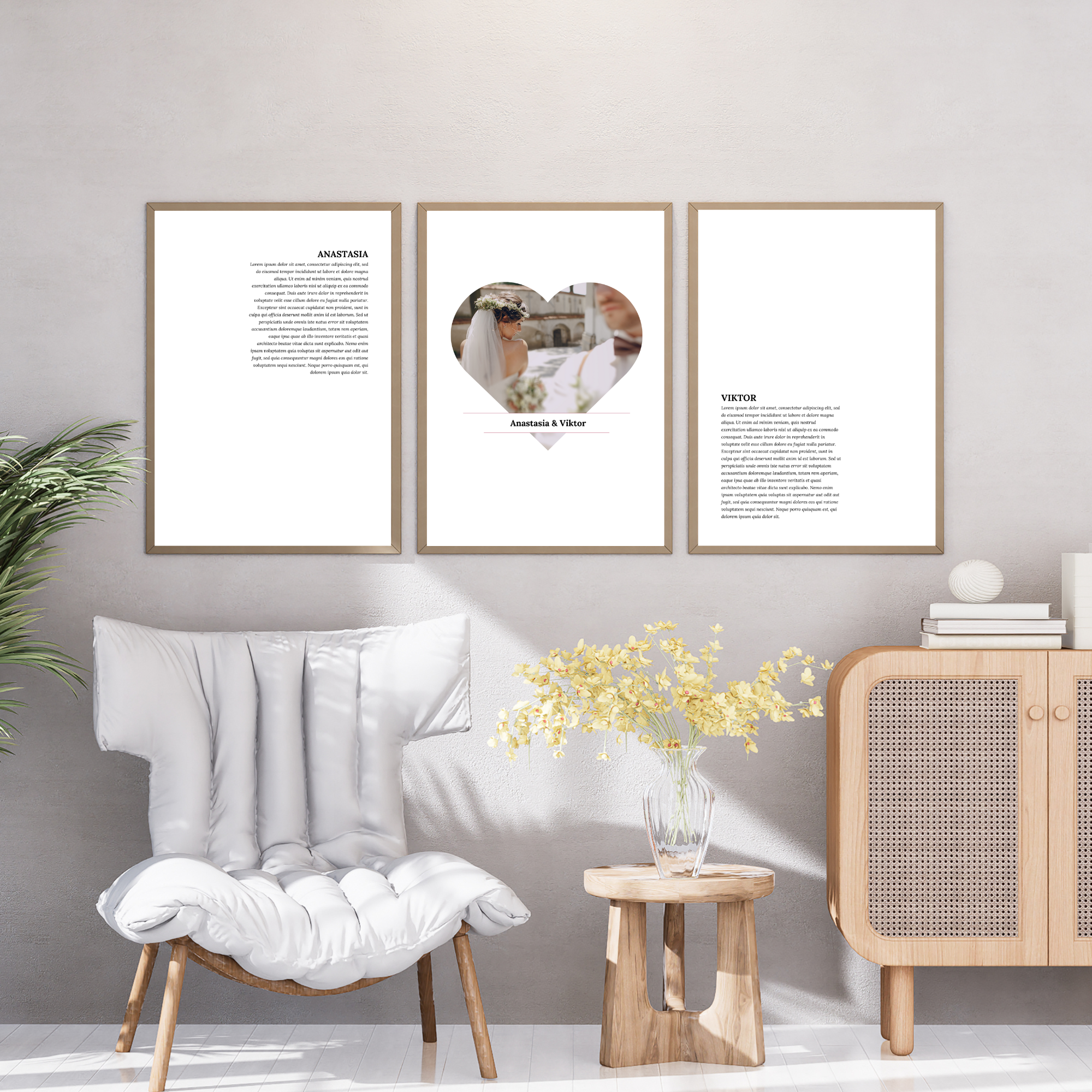 Tableau vœux de mariage personnalisé à imprimer