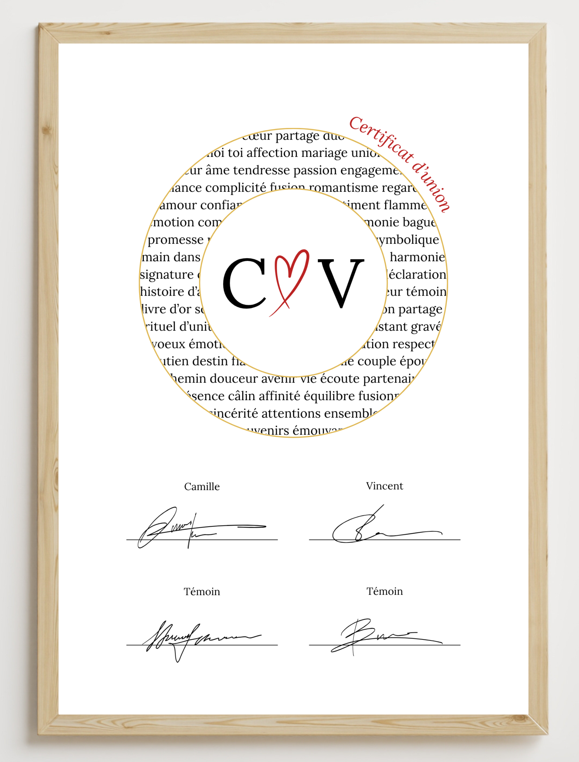 Certificat de mariage personnalisé à imprimer