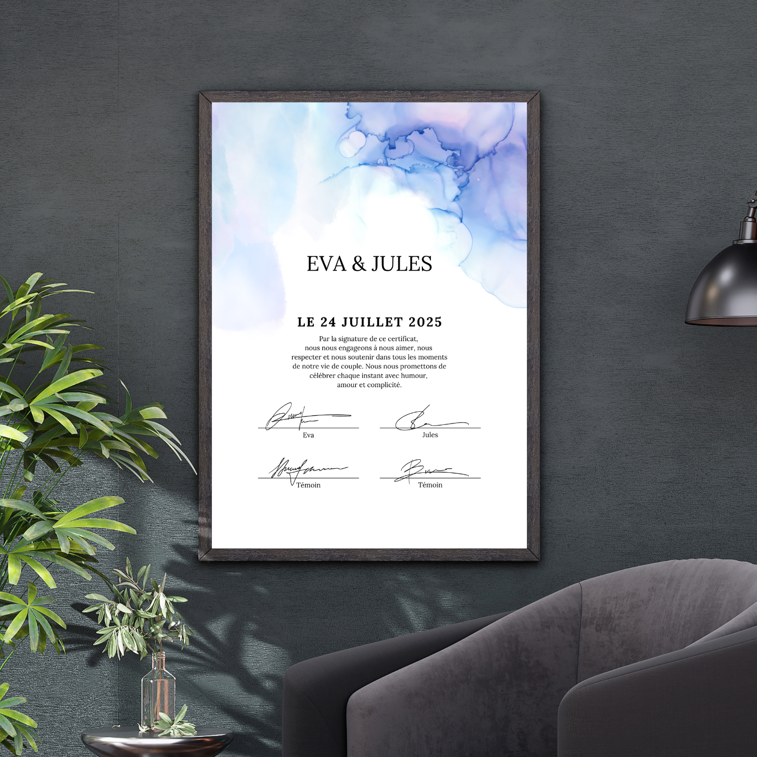 Modèles de certificats de mariage laïque