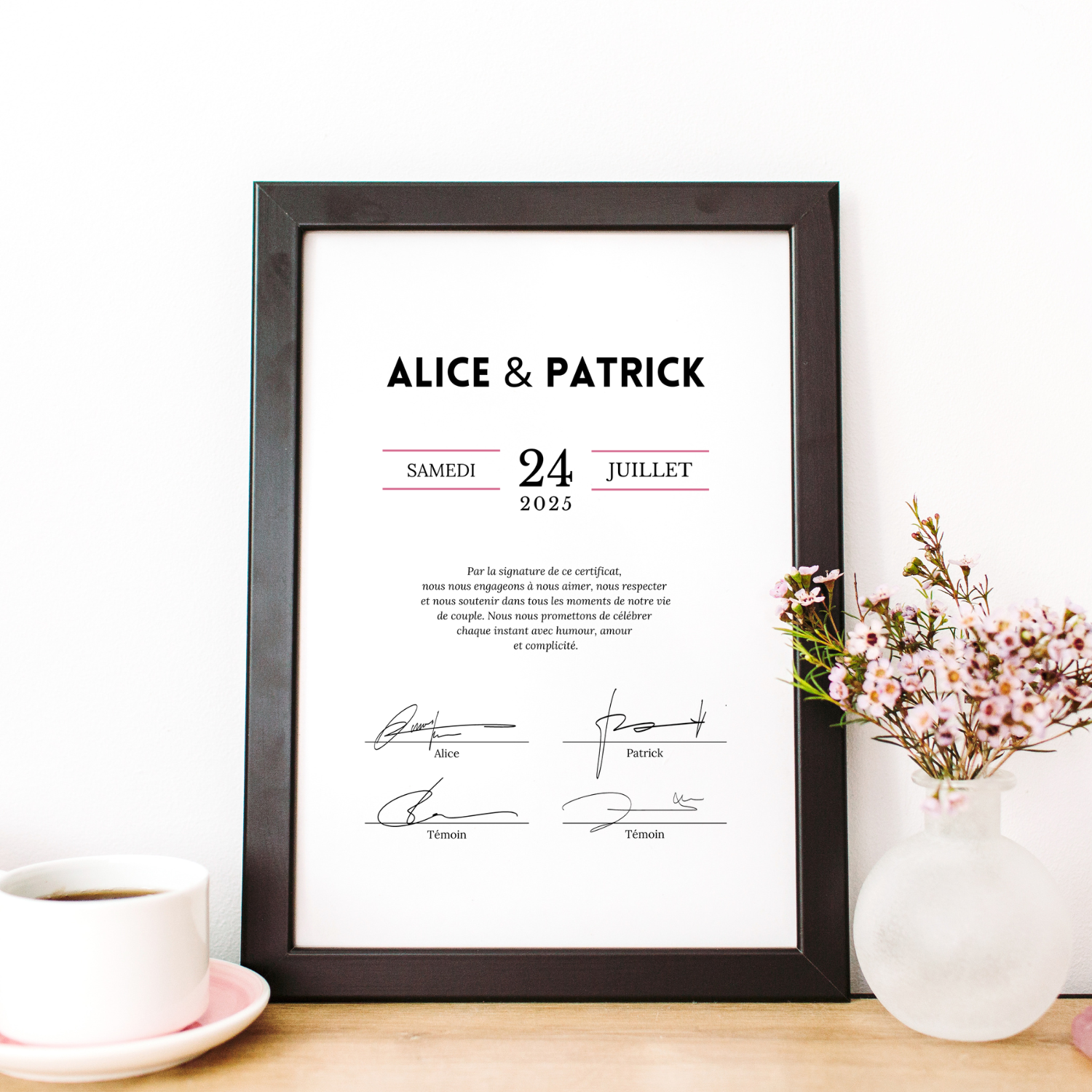 Certificat de mariage DIY (Do It Yourself)