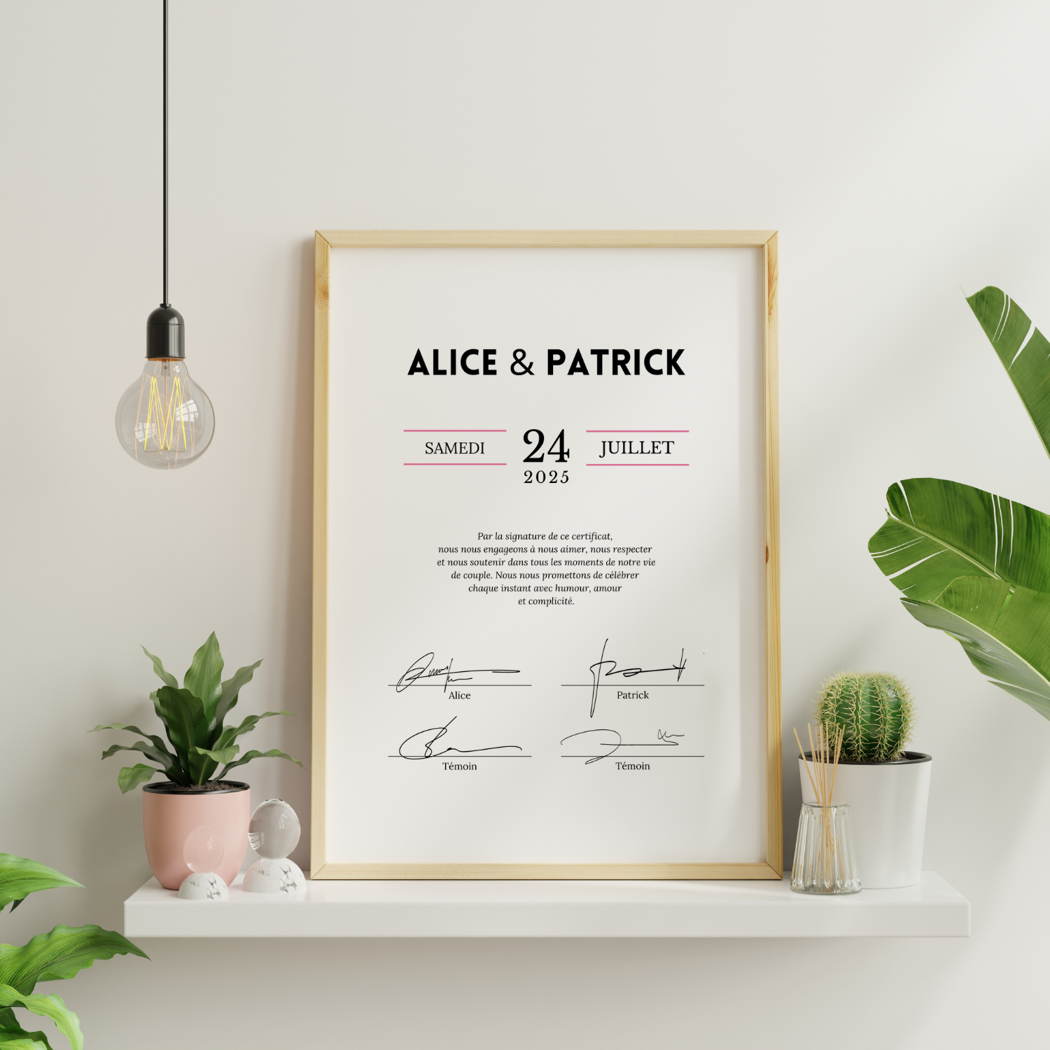 Modèle de certificat de mariage facile à modifier