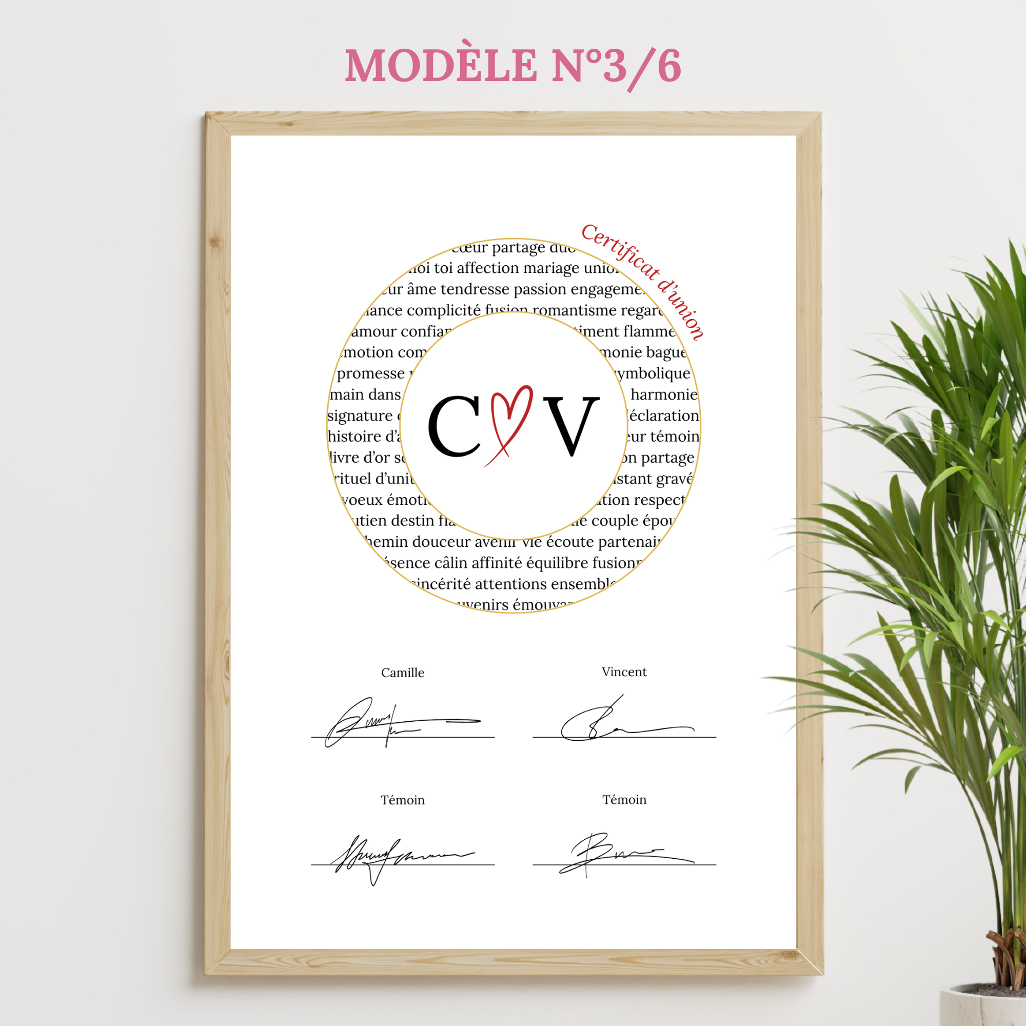 Certificat mariage symbolique à imprimer